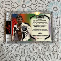 2024 Leaf Metal Antonio Brown!Card - On Card Inscription “CTESPN”# 94/100