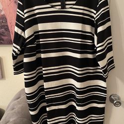 Plus Size Womens black & white stripped dress size XL new 