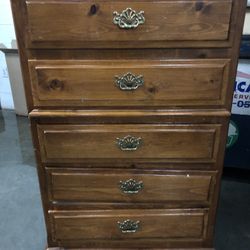 Antique English Kindel Furniture Mahogany 5 Drawer Highboy Dresser