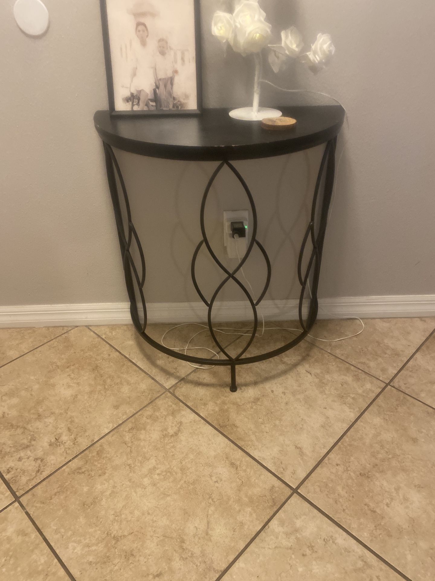 Black Tables & Bookshelf