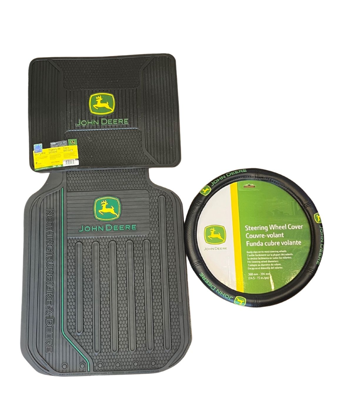 4 Pc. John Deere Car Mats and Steering Wheel