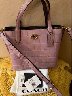 Coach Embossed Croc Willow Tote & Wallet