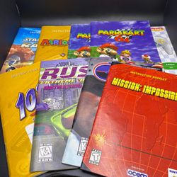 8 Assorted N64 Manuals Mario Party Kart Nintendo 64 Lot