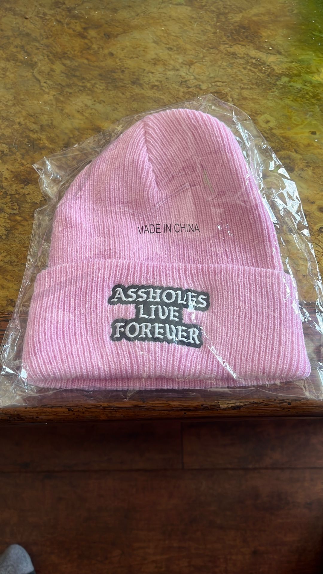 Pink Beanie A$$holes Live Forever