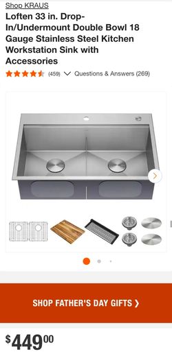 33" Dual-Mount Stainless Steel Kitchen Sink With Accessories