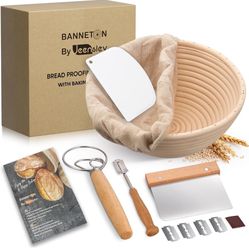 Bread Proofing Basket Set with Brochure & Baking Supplies