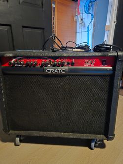 Crate 120 watt amp with 1/4 cables 5ft and 13 and a half foot