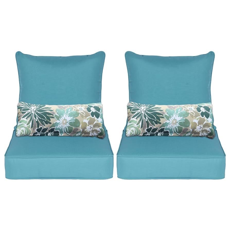 Outdoor Chair Cushion, 22 x 24 Inch Water Resistant, Fade