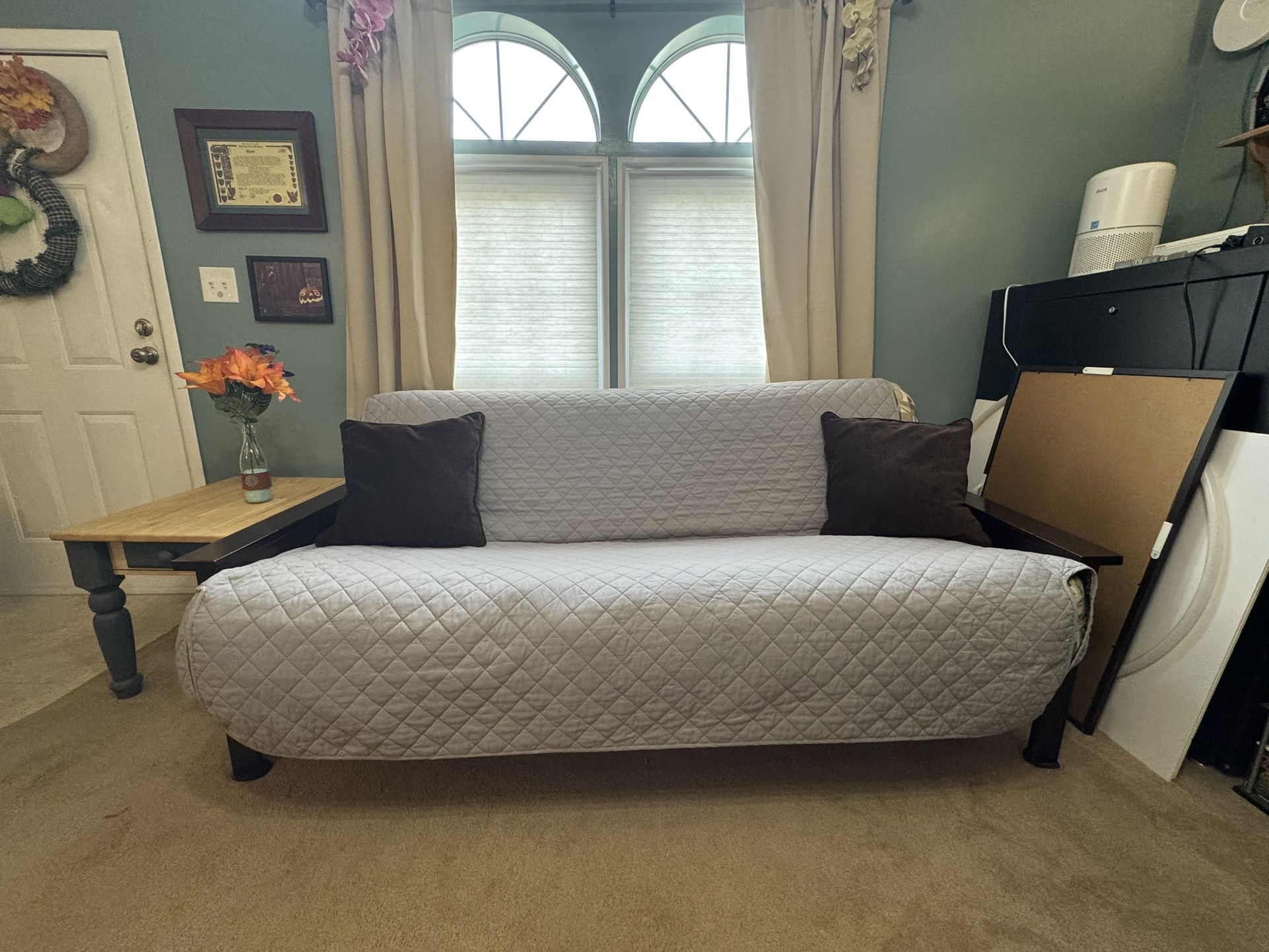 Sturdy Wooden Futon With Full- Size Mattress- $300 (Negotiable)
