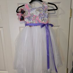 Girls formal dress size 7 + princess sunglasses