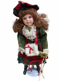 Vintage Holiday Christmas Doll A Connoisseur Collection Seymour Mann Handpainted