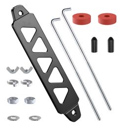 Battery Hold Down Kit, Aluminum Alloy Battery Tie Down Mount Bracket, Battery Hold Down Bracket with J Bolts, Universal 8.5" Triangular