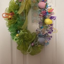 Colorful Easter Egg Shaped Wreath