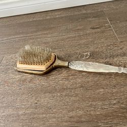 Vintage-style Hairbrush with Carved Clear Handle