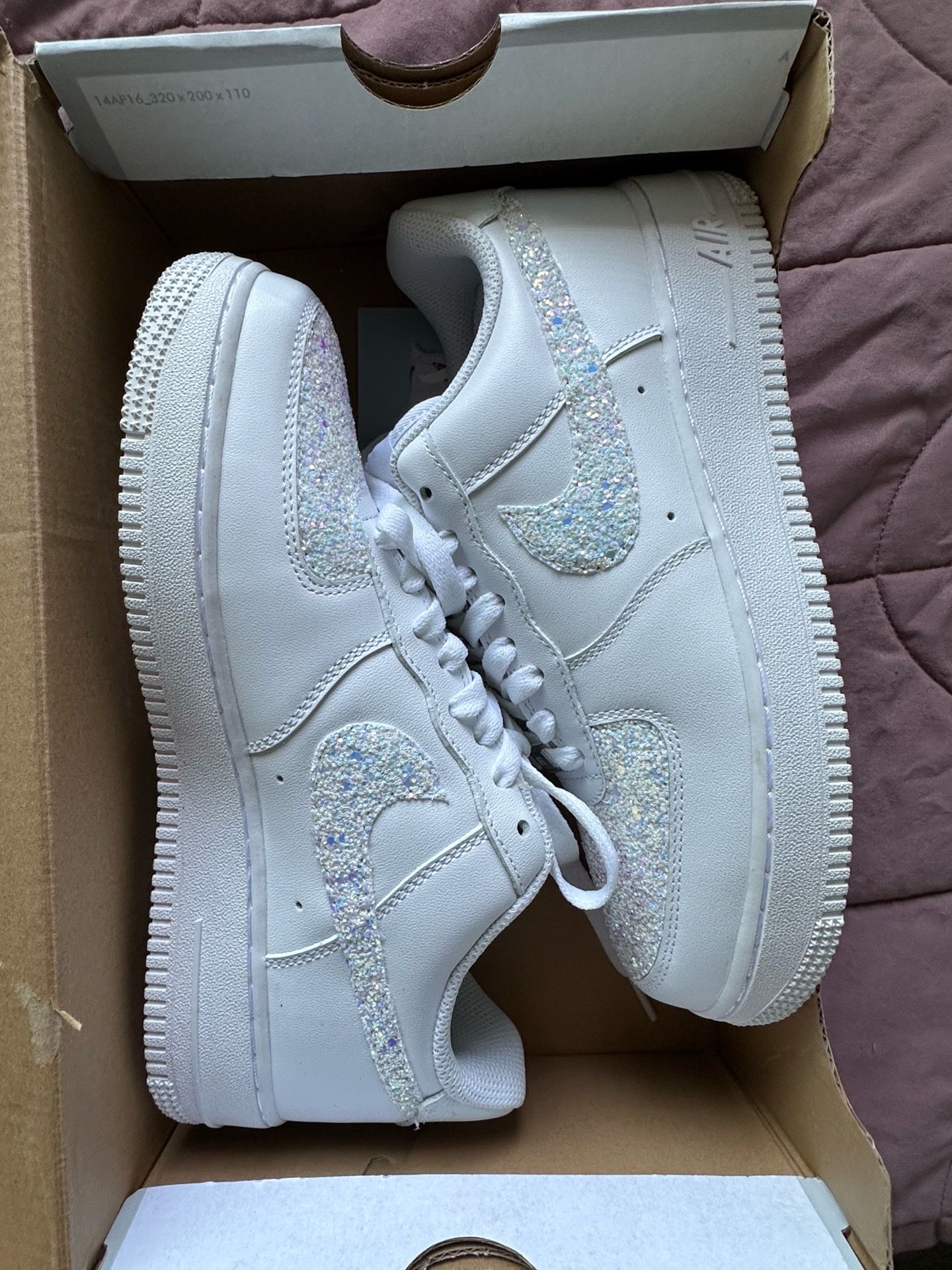 Glittery Airforce 1 Size 8.5