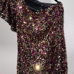 One sleeve Sequin Dress