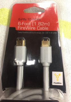 Six pin 6 foot FireWire cable new in a box