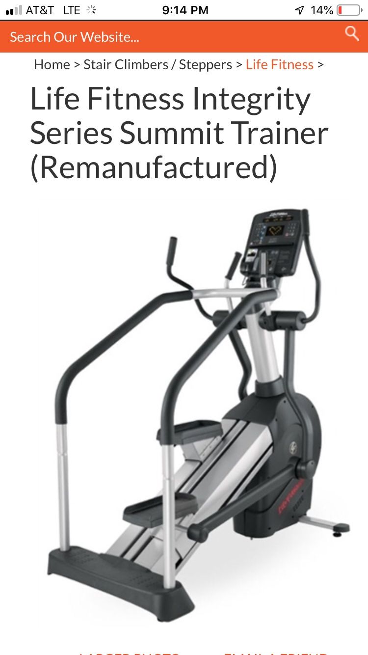 Life fitness summit trainer elliptical machine