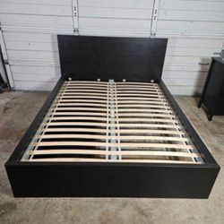 Queen Size Bed Frame With 2-Drawers, Good Conditions , Black Color