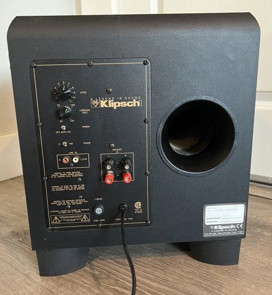 Klipsch Powered Subwoofer KSW-10 And
Boston G1 Acoustics Subwoofer Enc