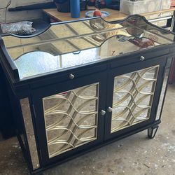 Glass and wood cabinet