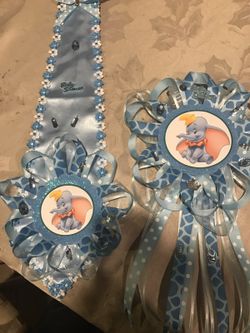 Corsash and tie for baby shower