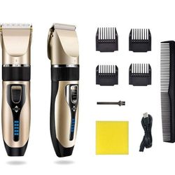 Cordless Mens Professional Hair Clippers, Rechargeable Electric Hair Clippers Trimmer Set Hair Cutting Kits for Men Women Kids Pets Home Barber Salon