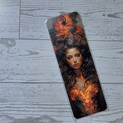 Fiery Woman Fantasy Art Metal Bookmark – Local Pick Up
