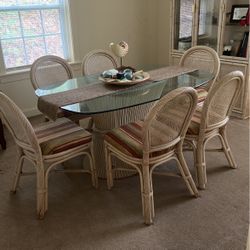 9 Piece, Cream Contemporary Dining room set