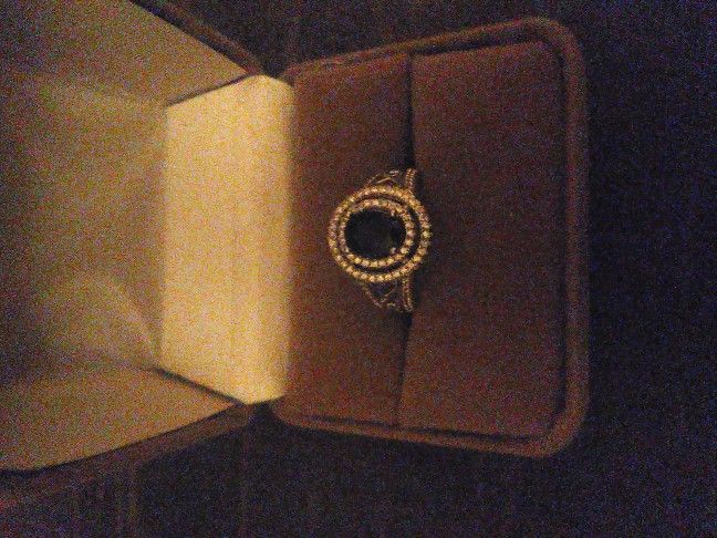 Sz 8 Stamped 925 Sterling Silver Genuine Onyx Ring