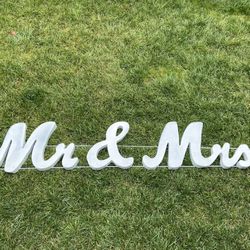 Mr. & Mrs. Metal Sign $50.00 