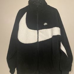 Nike Big Swoosh Reversible Boa Jacket Black White