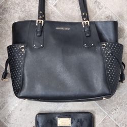 Michael Kors Black Tote & Wallet