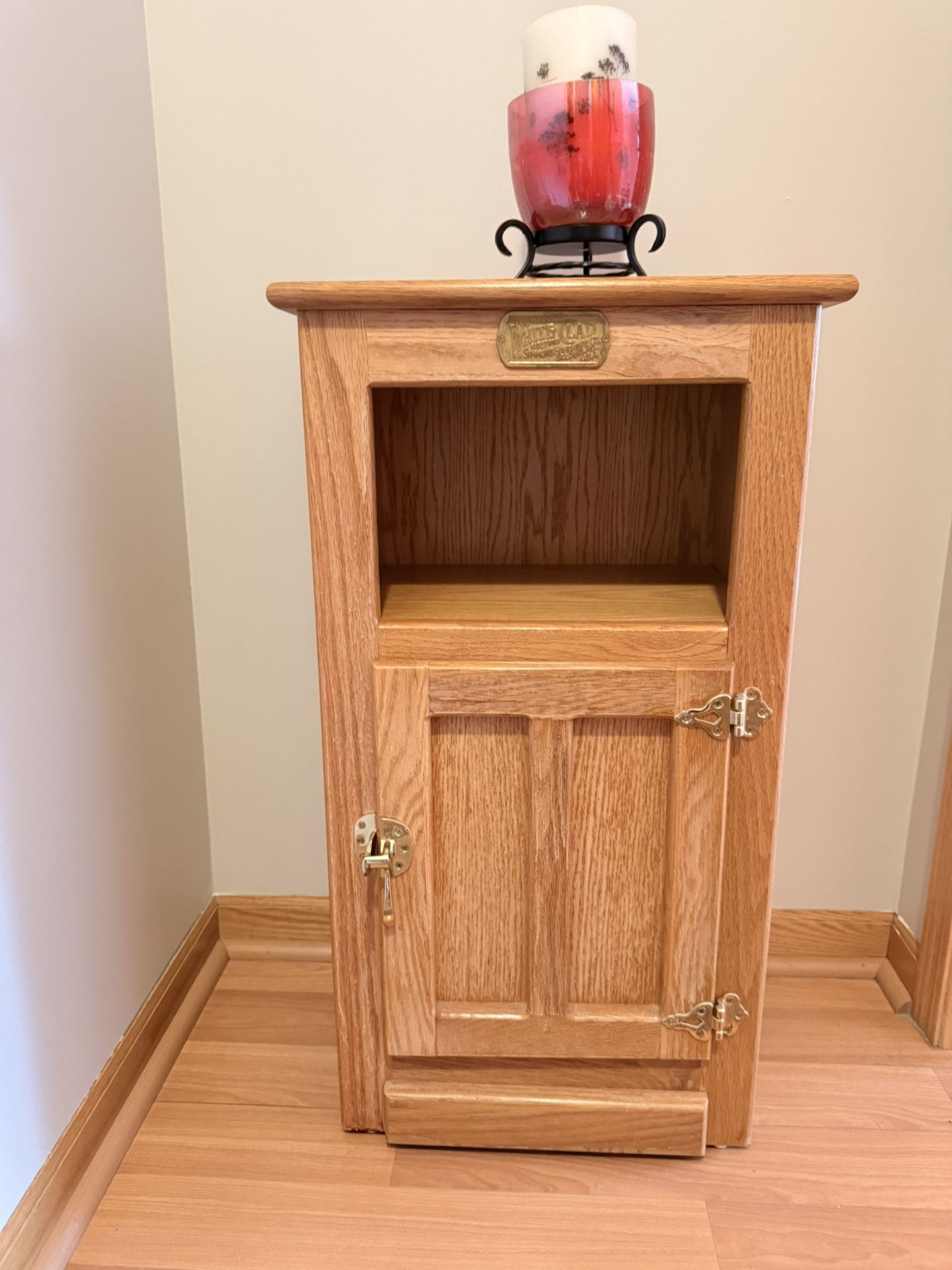 Vintage White Clad Table/Nightstand/Ico Box