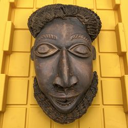 Vintage wooden bamileke mask cameroon