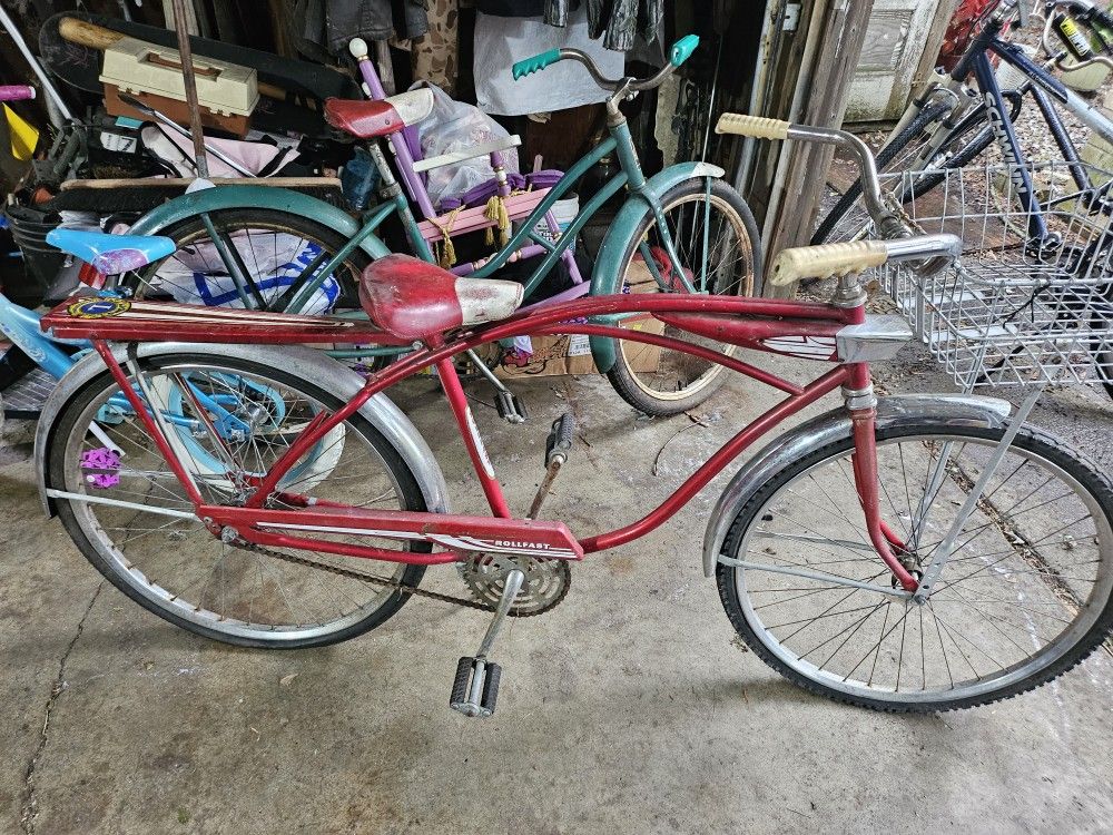 Vintage Rollfast Cruiser Bike – Classic 1950s–60s Style – Red