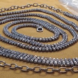 Brand New 100" Rhinestone Double Adjustable Belt (One Size Fits All)