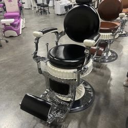 Black Antique Style Barber Chairs 