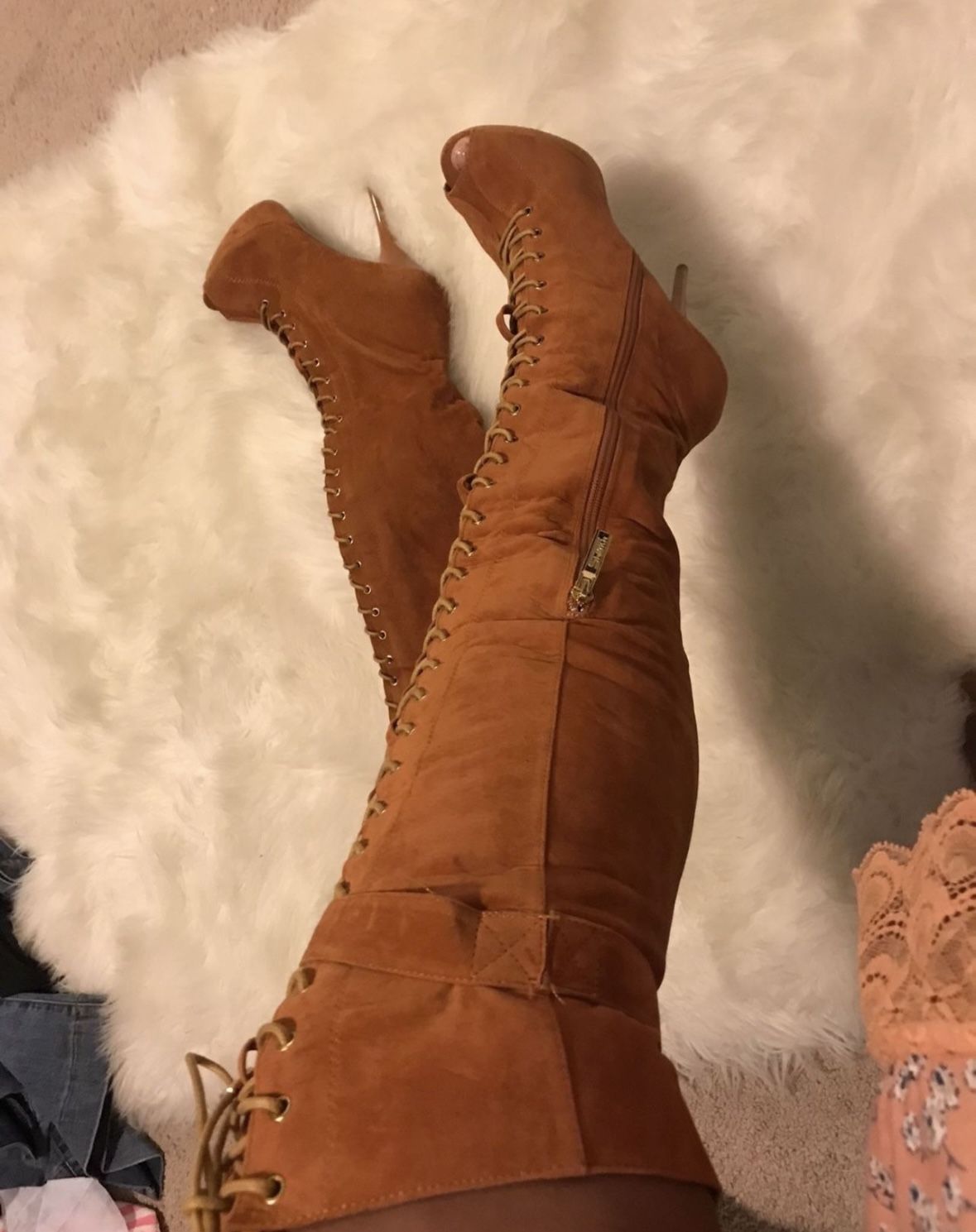 Thigh High Boots Tan 9.5 Womens