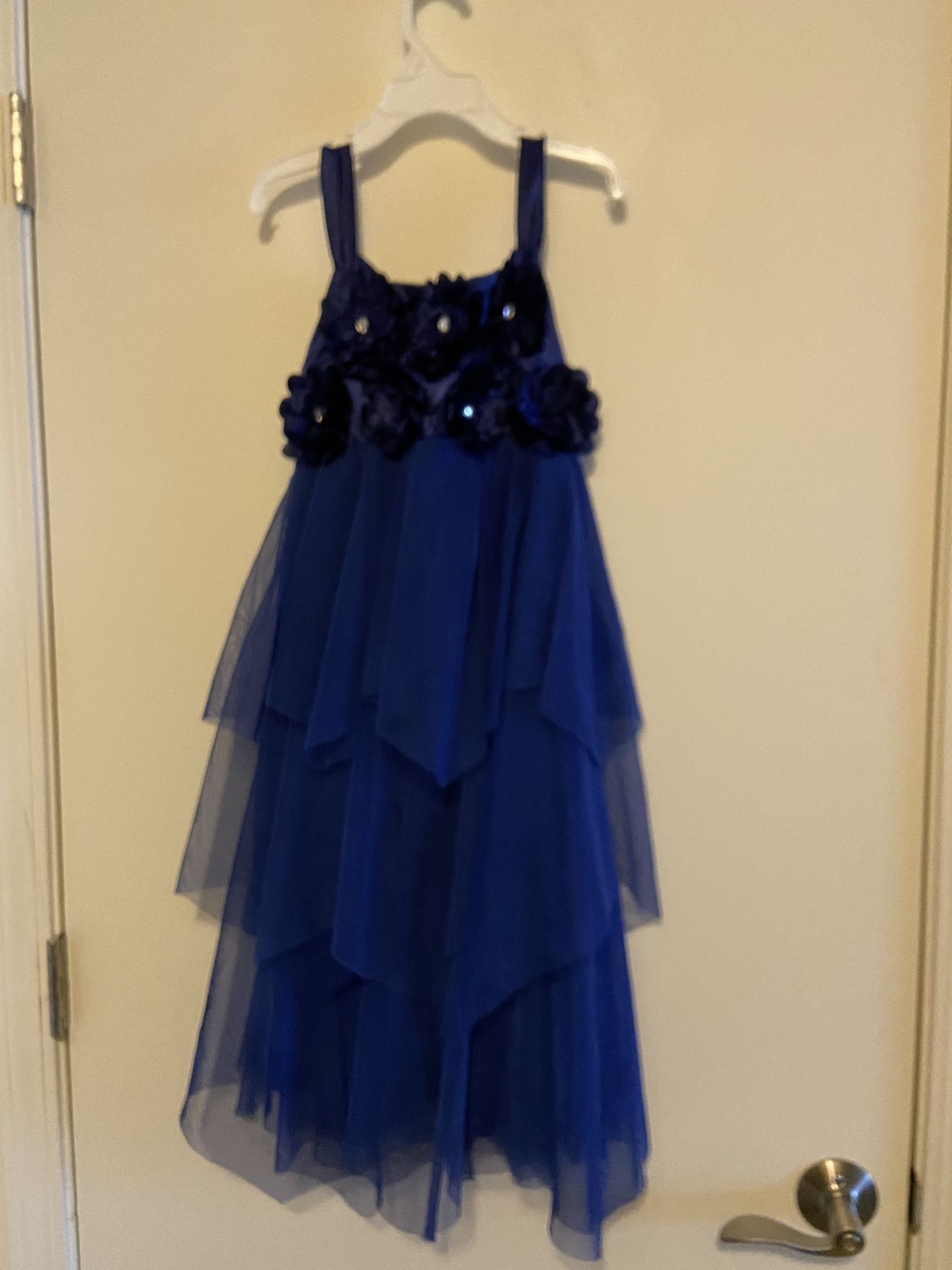Blue Fringe Girls Dress