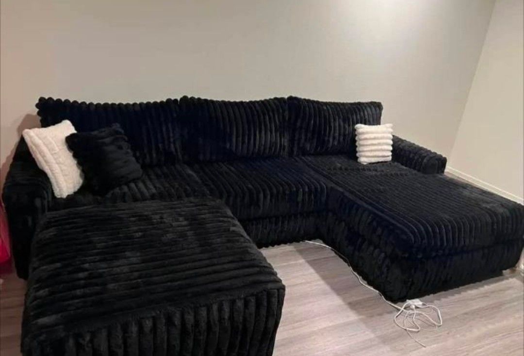 Sectional couch ottoman couch
