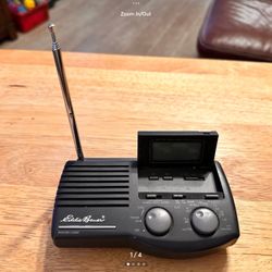 Eddie Bauer Retro Pop-Up Clock/Radio - Black