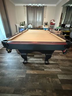 Pool Table with Ball and Claw Feet