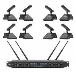 ⭐️Brand New⭐️ 8 Channel Desktop Gooseneck Microphone System Conference Mics Super-Low Background Noise for Large Conferences, Public Speaking