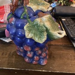 Water Pitcher ceramic grapes