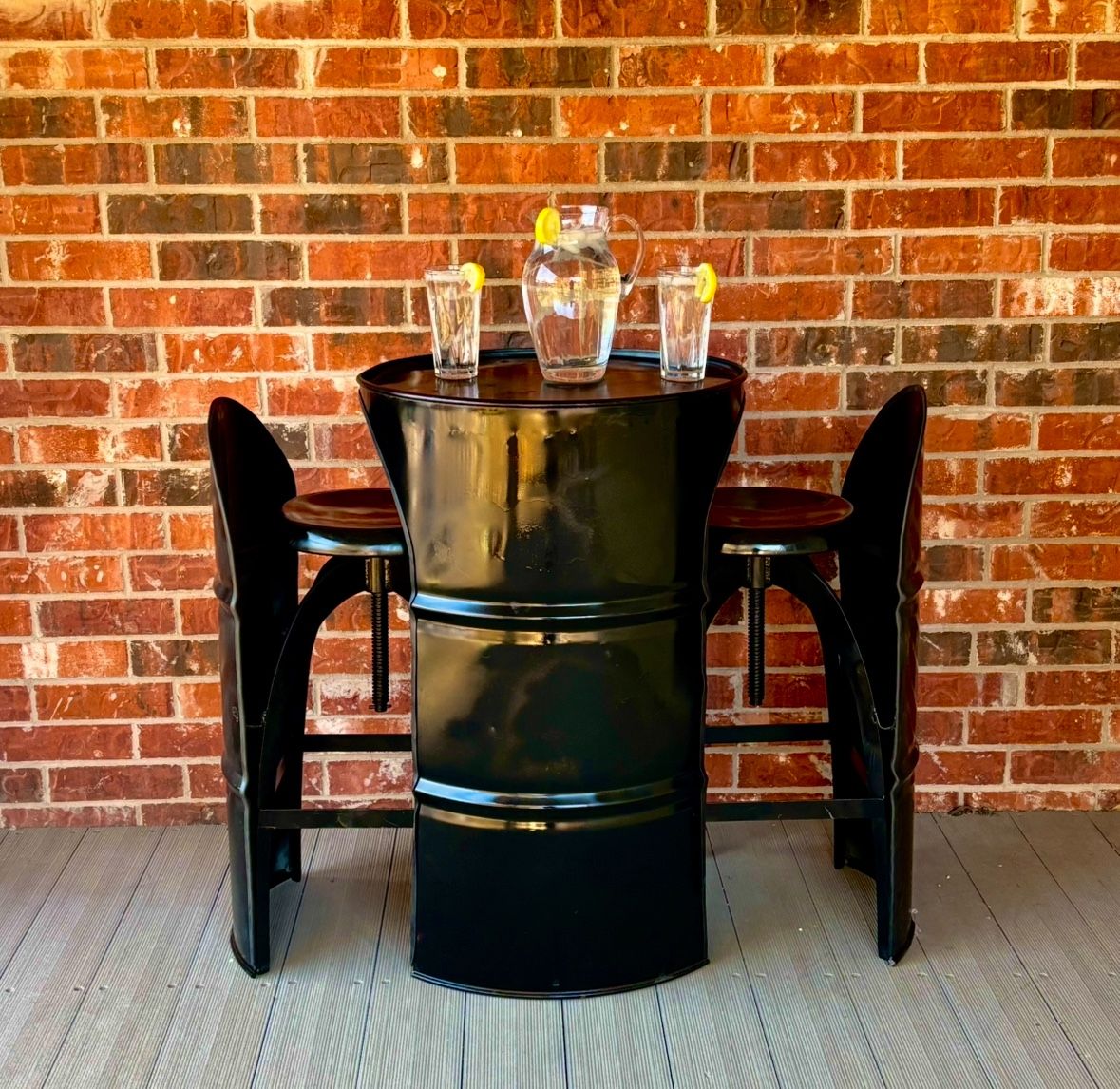 Custom Hand Made Oil Barrel Table Sets 