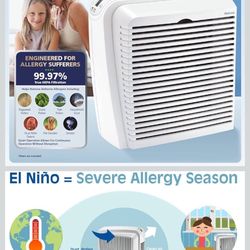 Holmes True HEPA Allergen Remover Air Purifier with Digital Display for Medium Spaces, White