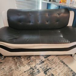 Black And White Leather Couch