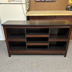 Wooden Horizontal Bookcase With Adjustable Shelves
