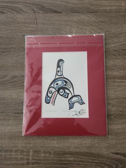 Signed Northwest Coast Native Art Killer Whale Print